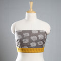 Grey - bindaas printed cotton blouse piece 32 - handcrafted
