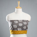 Grey - bindaas printed cotton blouse piece 97 - handcrafted