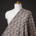 Grey - Bindaas Block Printed Natural Dyed Cotton Fabric
