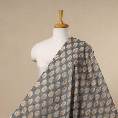 Grey - cotton sanganeri fabric 20 - handcrafted