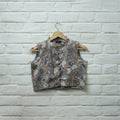 Buy Grey Block Print Cotton Sanganeri Stitched Blouse