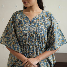 Grey - printed cotton kaftan co-ord set 15 - handcrafted