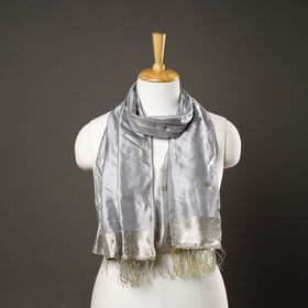 Grey - brocade handloom pure silk banarasi stole 10