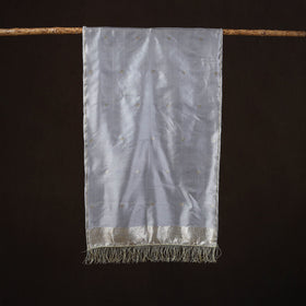 Grey - brocade handloom pure silk banarasi stole