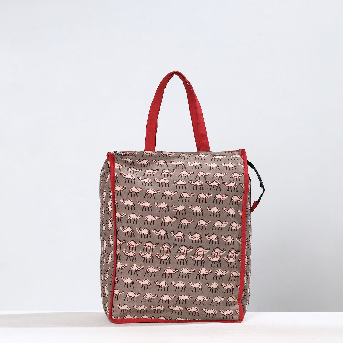 Brown Handmade Bindaas Block Printed Cotton Shopping Bag 20