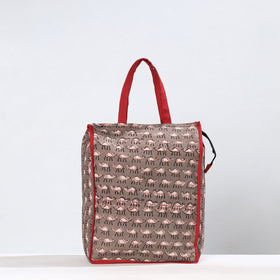 Brown Handmade Bindaas Block Printed Cotton Shopping Bag 20