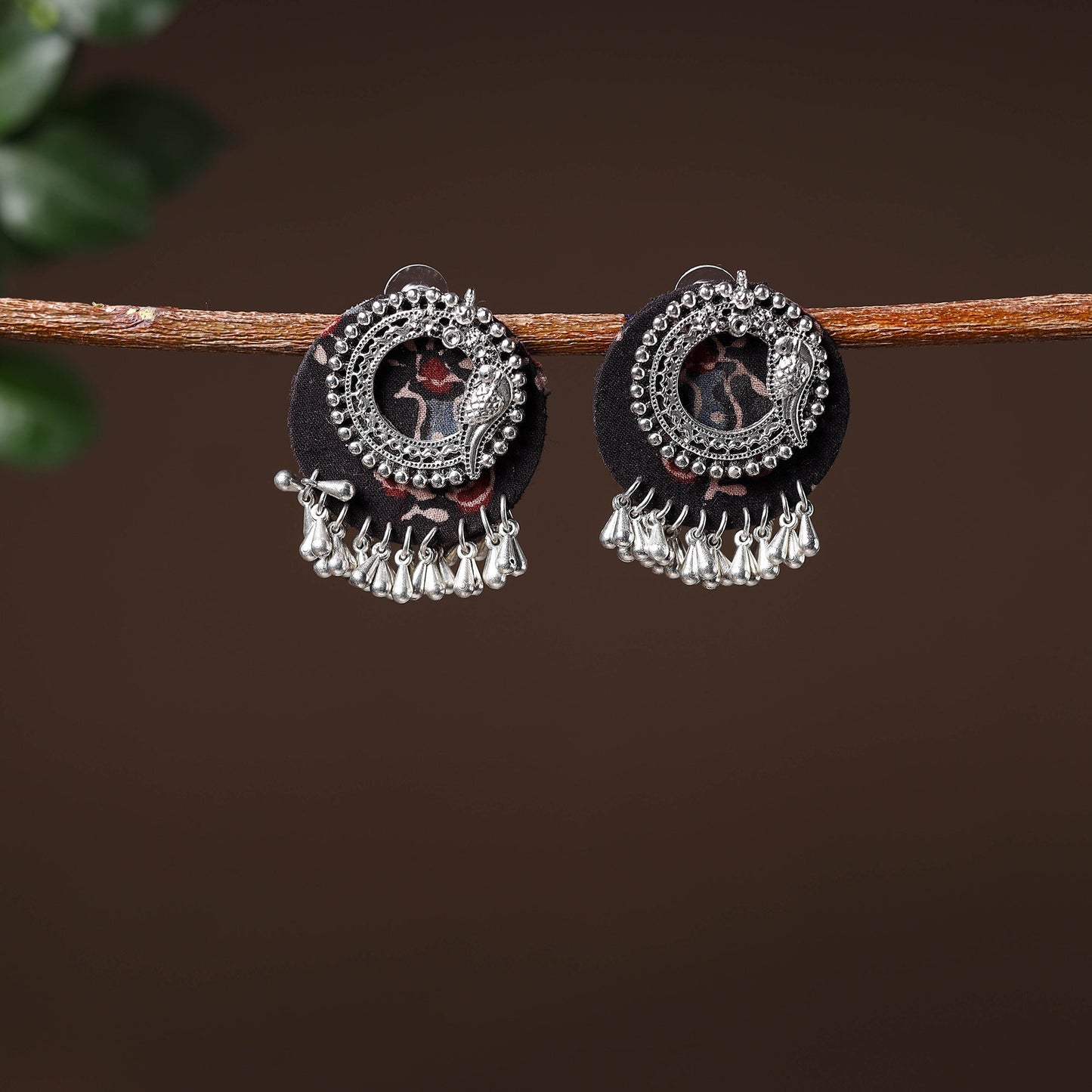 Grey - chanchal handcrafted gs fabart earrings