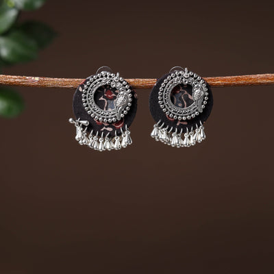 Grey - chanchal handcrafted gs fabart earrings