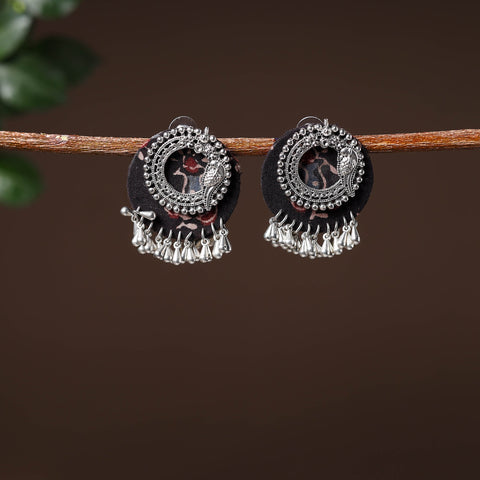 Grey - chanchal handcrafted gs fabart earrings
