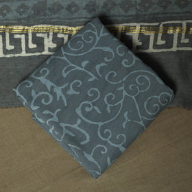 Chanderi silk hand block bagru print 3pc unstitched dress