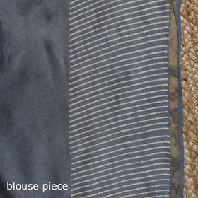 Chanderi silk hand block batik print saree 72 - handcrafted