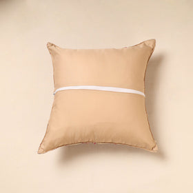 Grey Chanderi Silk Phulkari Hand Embroidered Cushion Cover