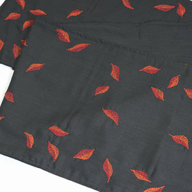 Grey Chandi Mati Tagai Work Silk Cotton Table Runner