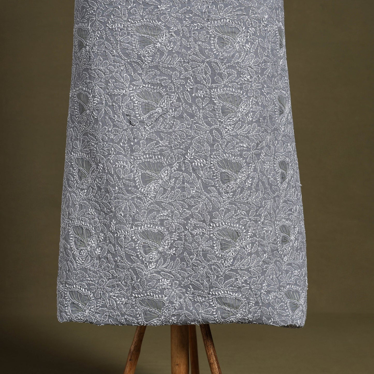 Chikankari with Parsi Style Embroidery Cotton Kurta Material