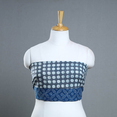 Grey - cotton akola blouse piece 164 - handcrafted