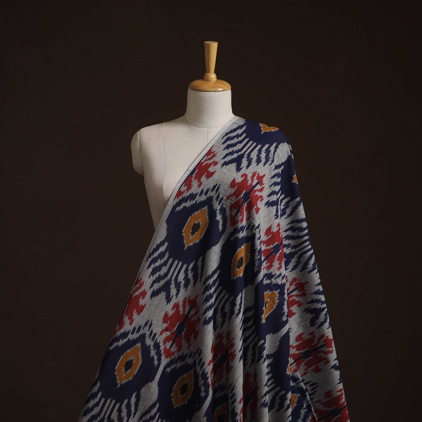 Cotton central asian pochampally ikat fabric 19
