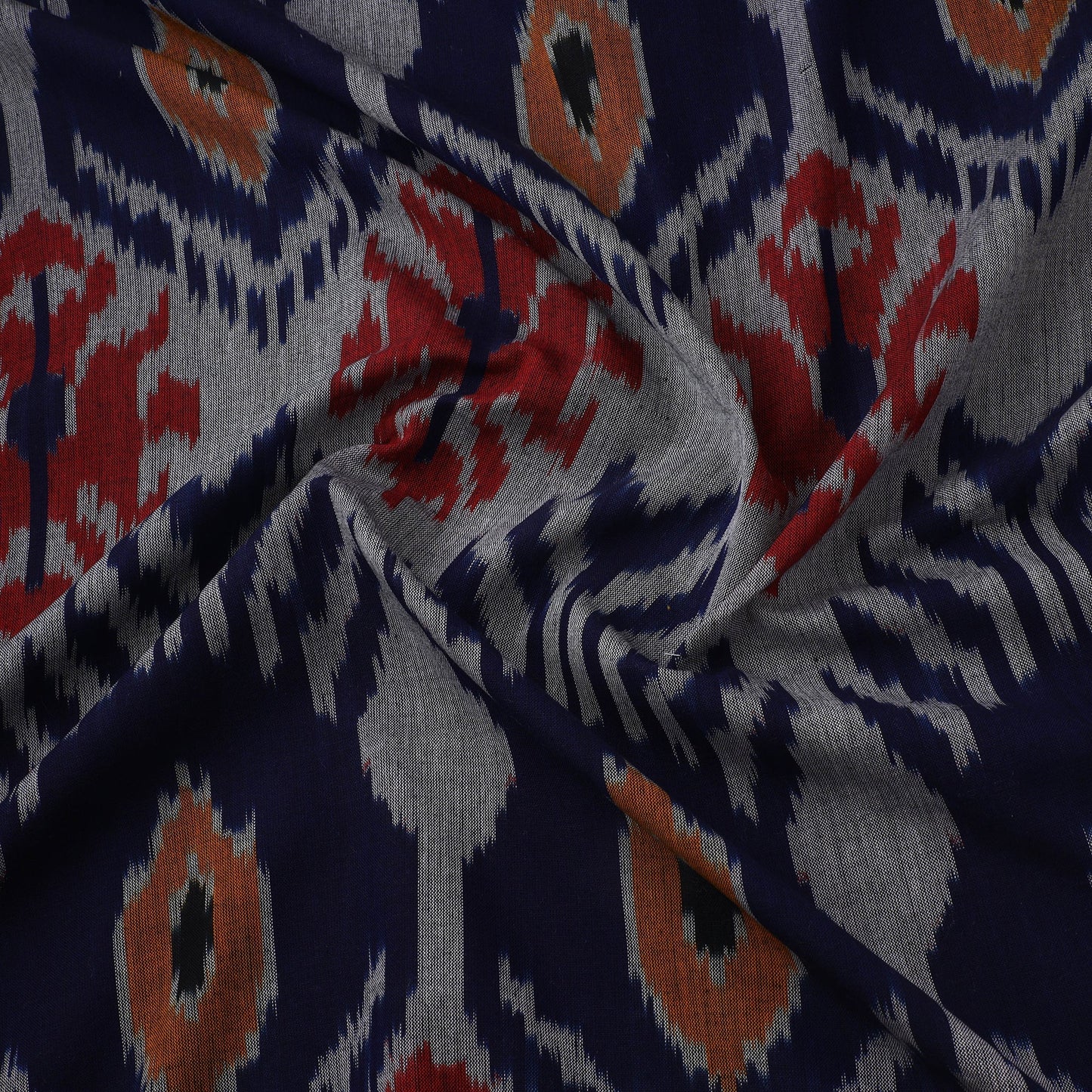 Cotton central asian pochampally ikat fabric 19