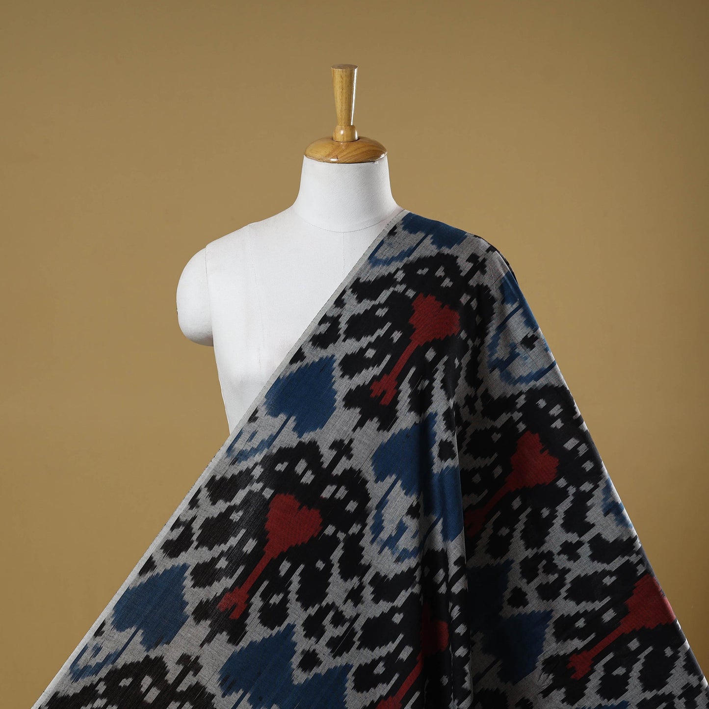 Cotton central asian pochampally ikat fabric 25