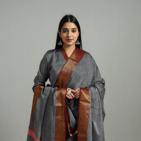  Grey Cotton Dharwad Kurta Set with Palazzo & Dupatta