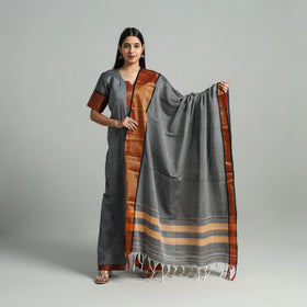  Cotton Grey Dharwad Kurta Set with Palazzo & Dupatta