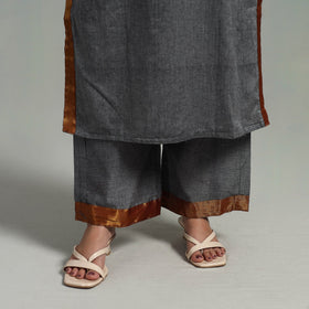  Grey Cotton Dharwad Kurta Set with Palazzo & Dupatta