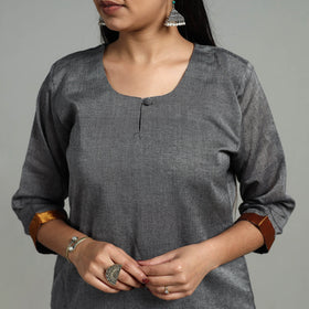  Grey Cotton Dharwad Kurta Set with Palazzo & Dupatta