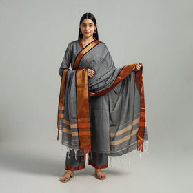  Cotton Grey Dharwad Kurta Set with Palazzo & Dupatta