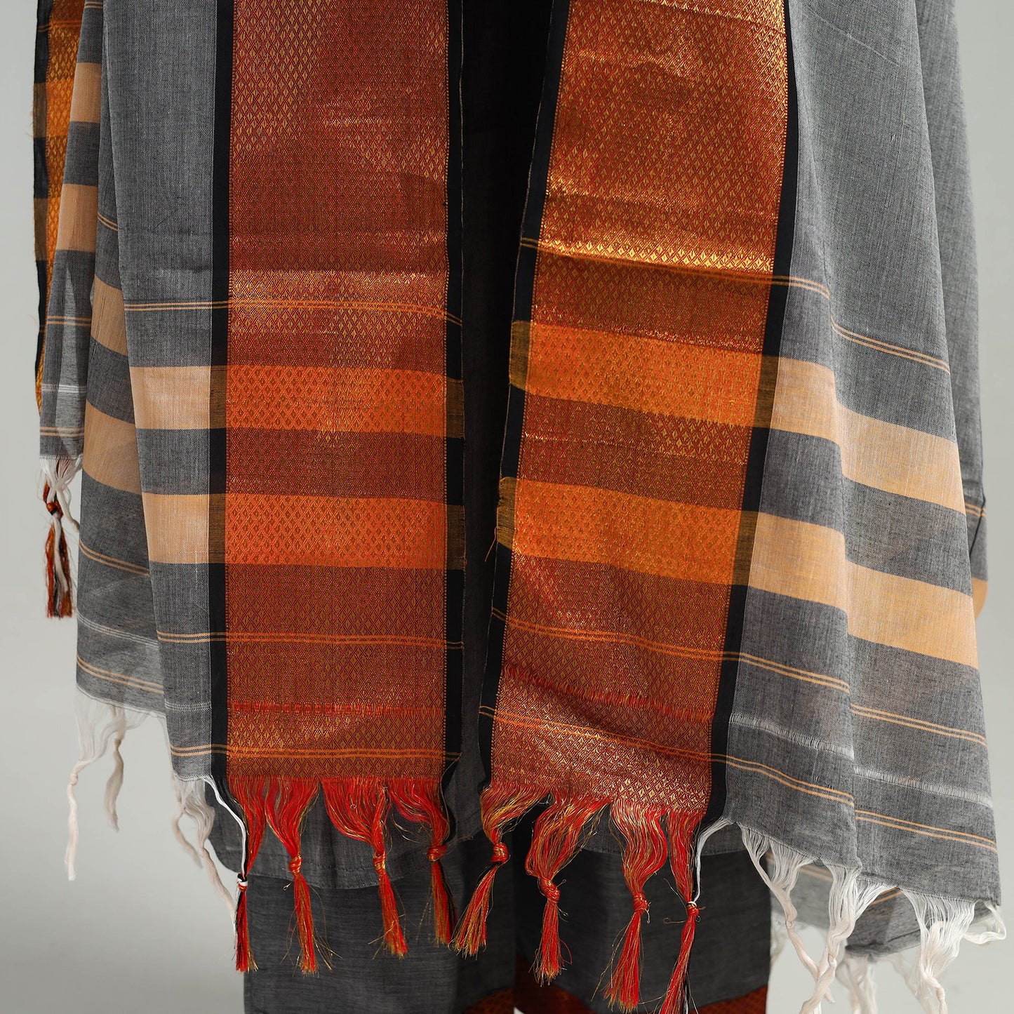  Cotton Grey Dharwad Kurta Set with Palazzo & Dupatta