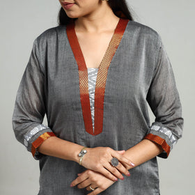 Cotton Grey Dharwad Kurta Set with Palazzo & Dupatta