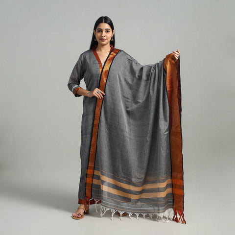  Cotton Grey Dharwad Kurta Set with Palazzo & Dupatta