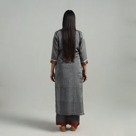  Cotton Grey Dharwad Kurta Set with Palazzo & Dupatta