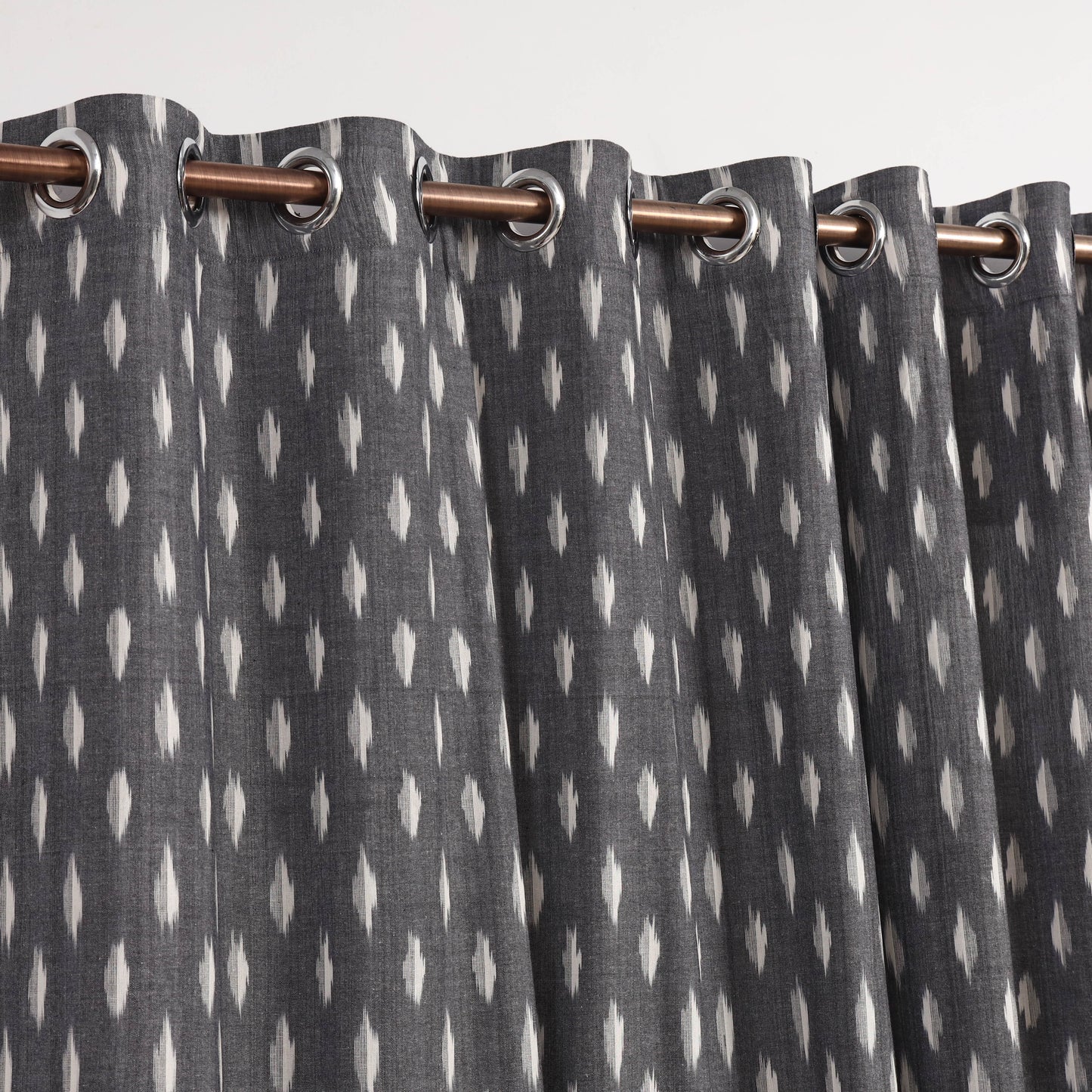 Grey - cotton door pochampally ikat curtain (7 x 3 feet)
