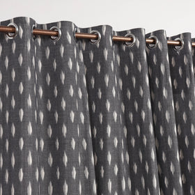 Grey - cotton door pochampally ikat curtain (7 x 3 feet)