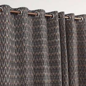 Grey - cotton door pochampally ikat curtain (7 x 3 feet)