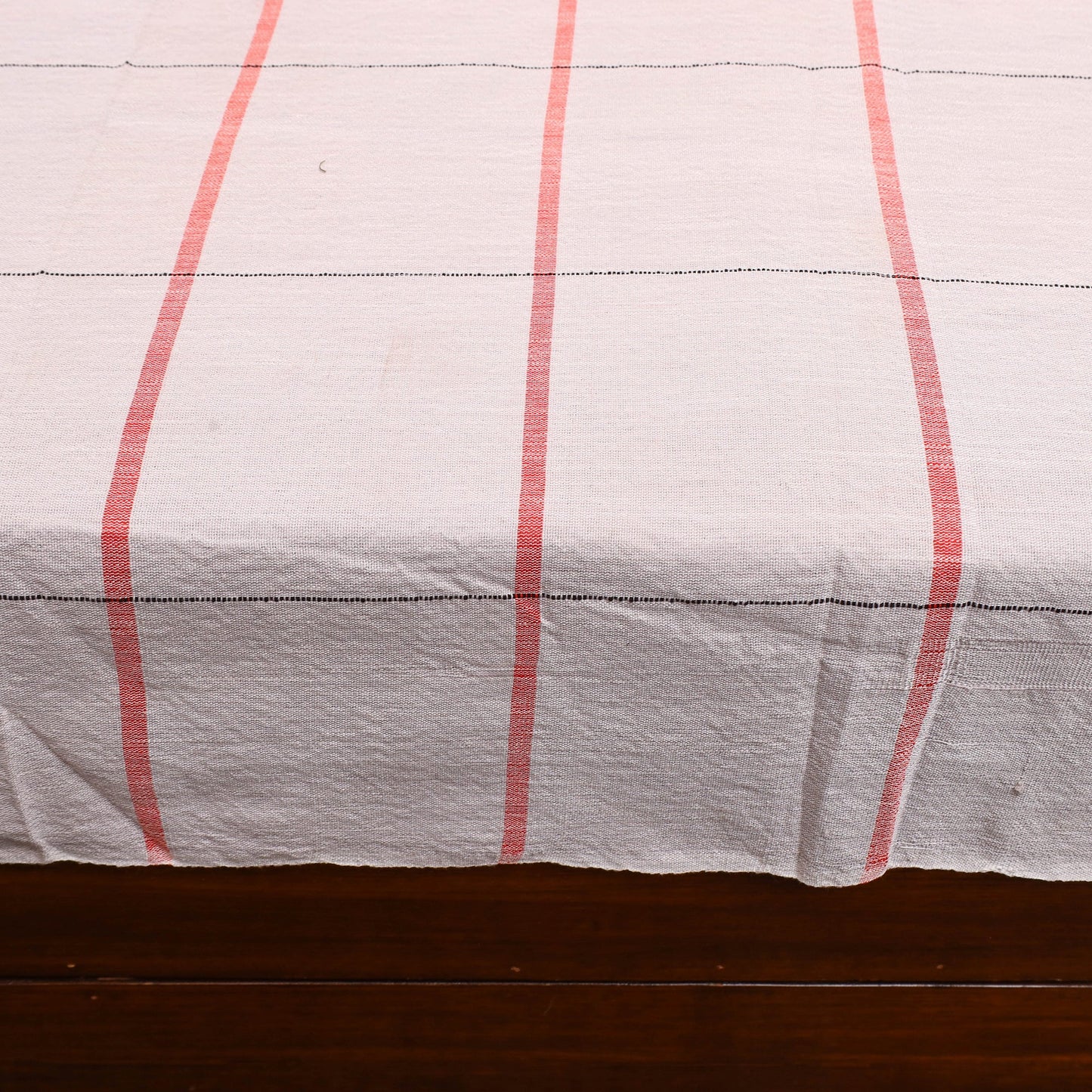 Grey - cotton double handloom bed cover (98 x 90 in) 50