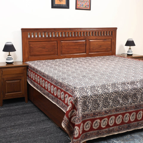 Buy Pedana Kalamkari Block Printed Cotton Double Bed Cover (111 x 91 in) 02 Online at iTokri.com