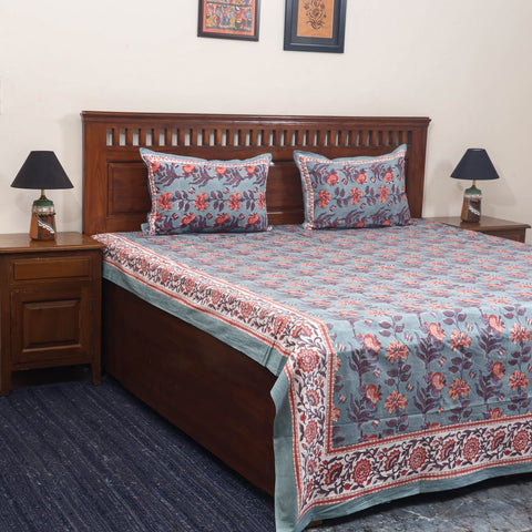 Cotton double sanganeri bed sheet set (108 x 90 in) 04