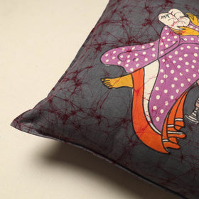 Grey - cotton hand batik cushion cover (18 x 18 in) 23