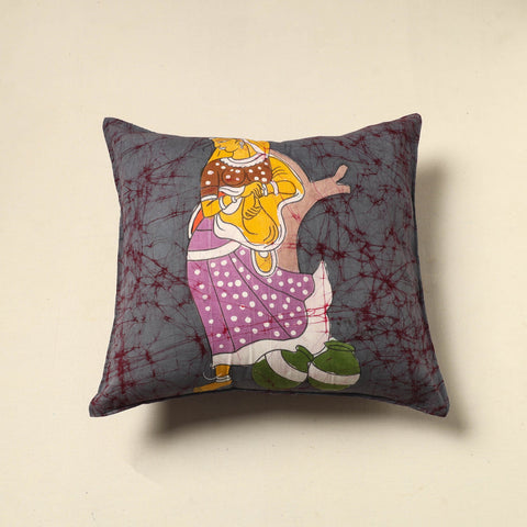 Grey - cotton hand batik cushion cover (18 x 18 in) 27