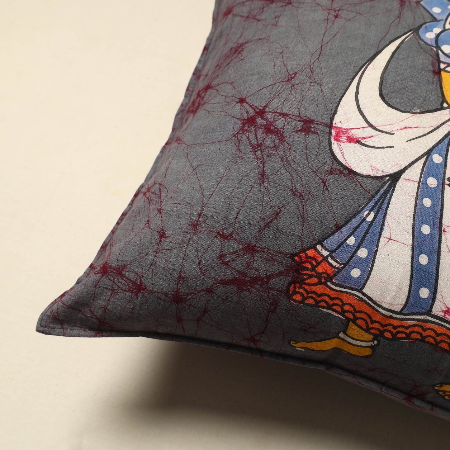 Grey - cotton hand batik cushion cover (18 x 18 in) 29