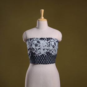 Cotton hand block batik print blouse piece 63 - handcrafted