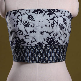 Cotton hand block batik print blouse piece 63 - handcrafted