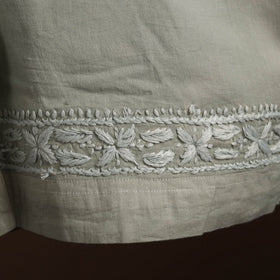 Buy Grey Cotton Hand Embroidery Chikankari Short