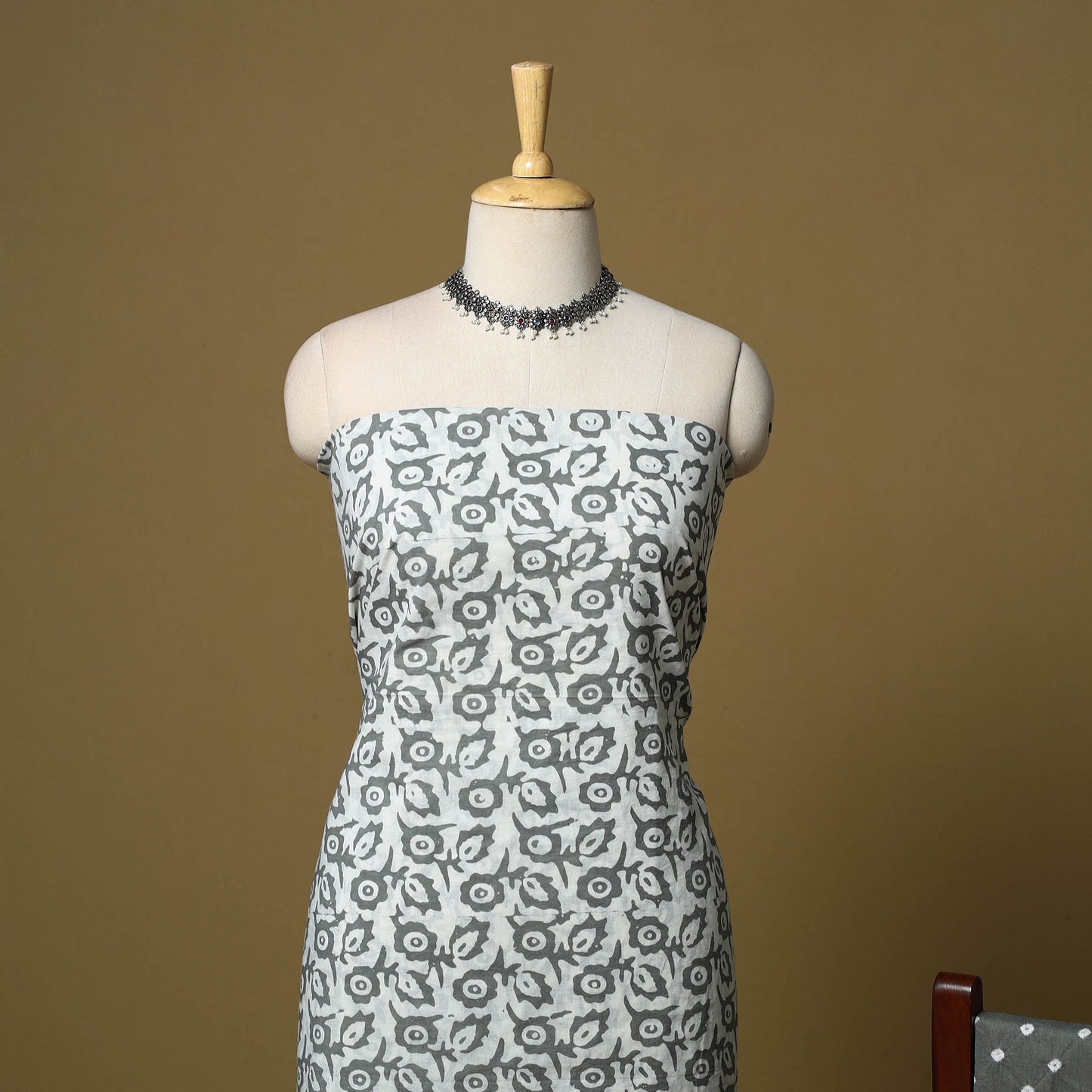 Pink - cotton hand kutch batik 3pc unstitched dress