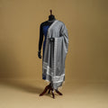 Grey - cotton jacquard dupatta with thread border 07