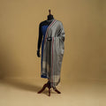 Grey - cotton jacquard dupatta with thread border 35