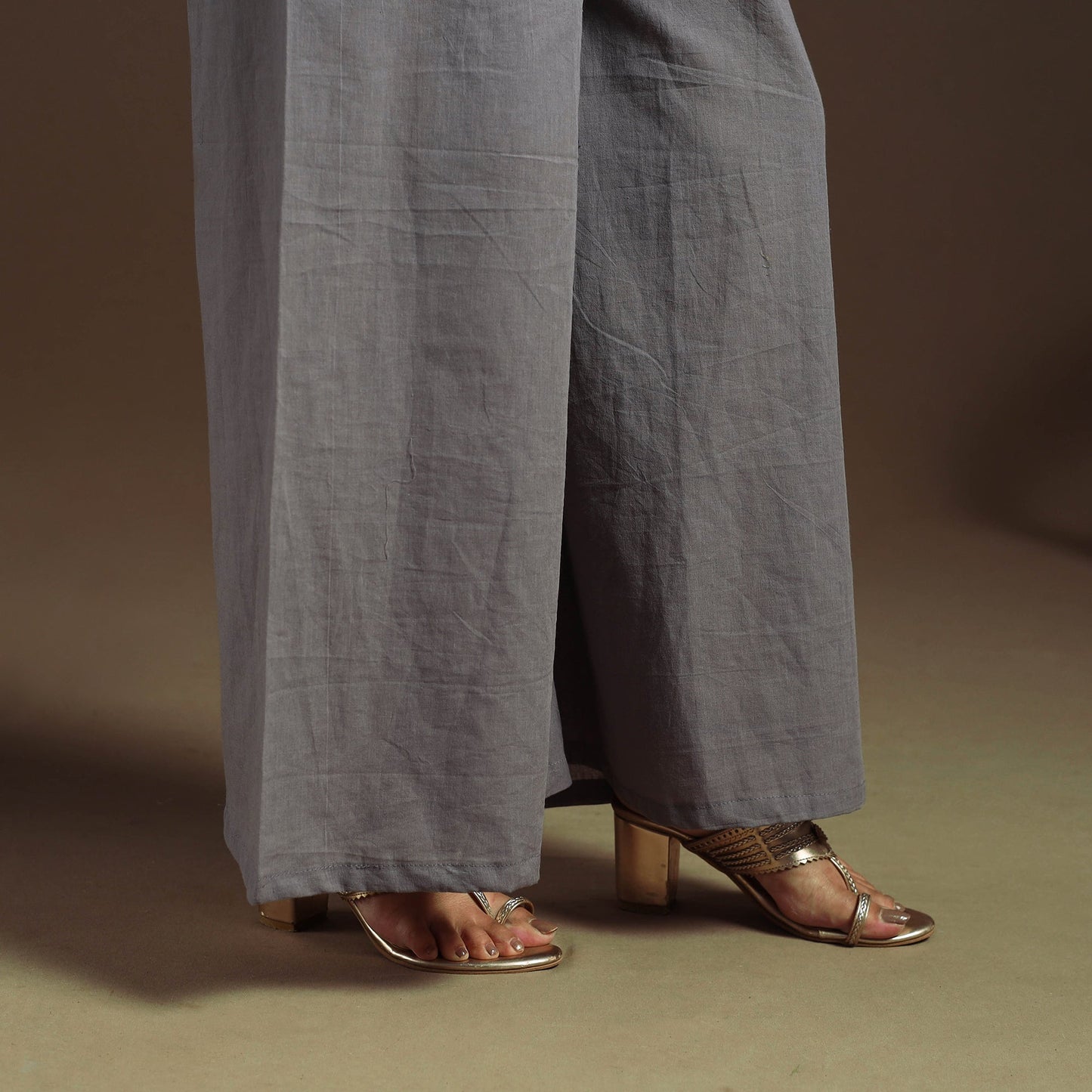 Grey - cotton jacquard kurta set (set of 2) 02 - handcrafted