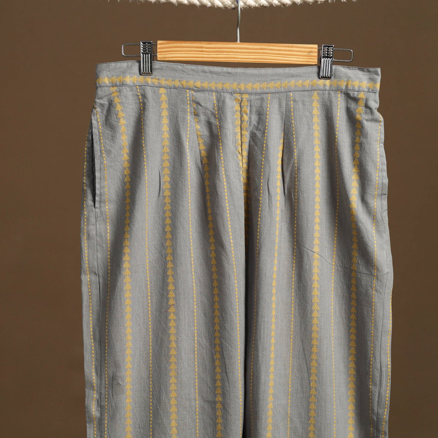 Grey - cotton jacquard weave palazzo 07 - handcrafted