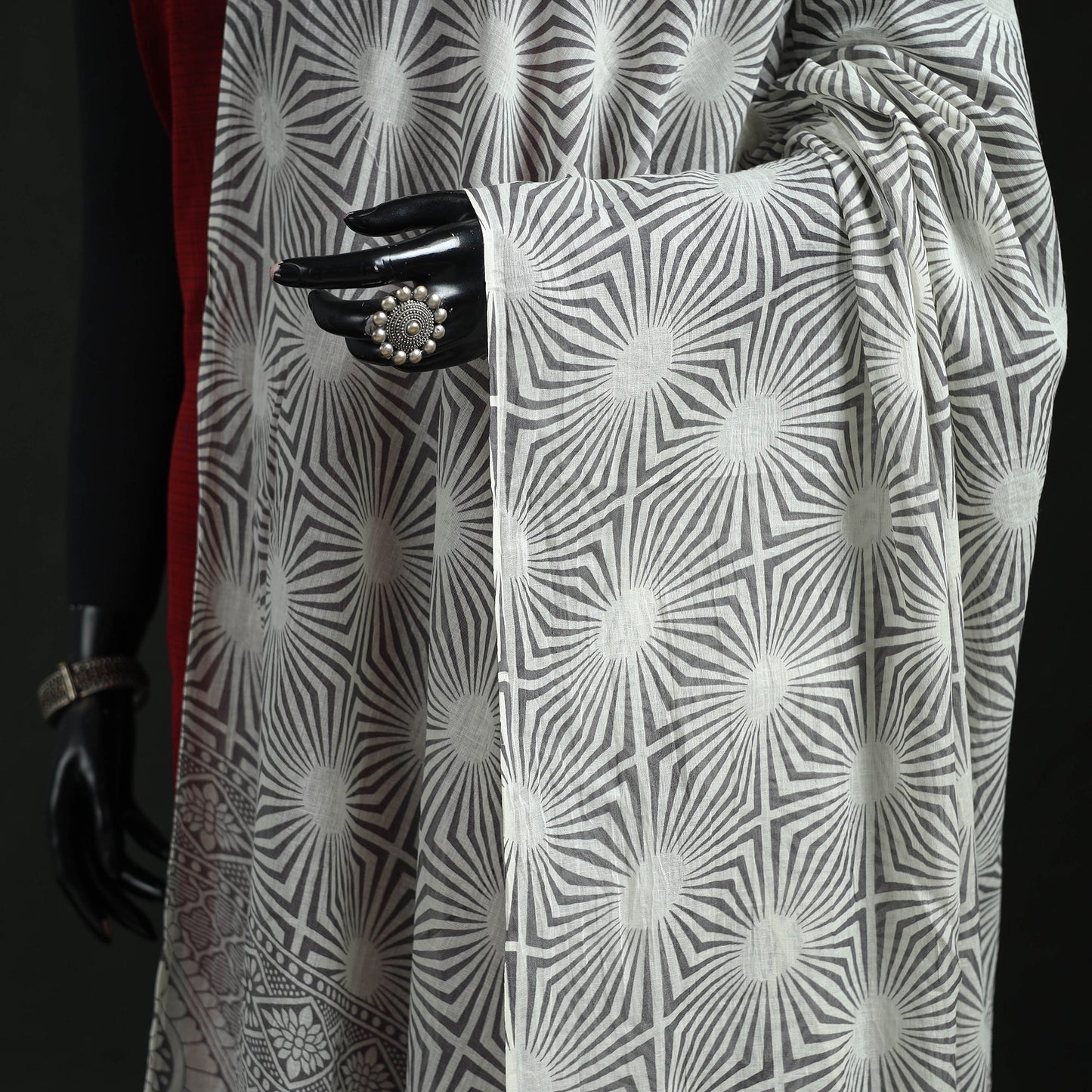 Cotton jaipur printed dupatta 93 - handcrafted