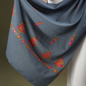 Buy Grey Cotton Kashida Embroidery Stole